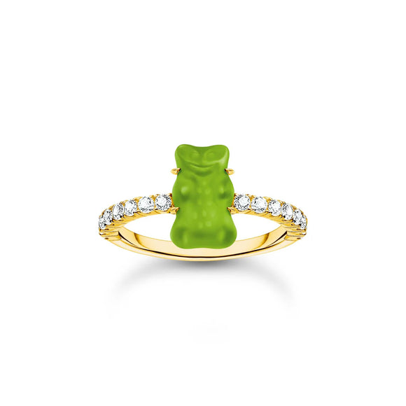 Thomas Sabo Gold Ring with Apple Green Mini Goldbear TR2459GY