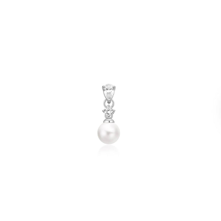 Ania Haie Silver Shell Pearl Dangling Barbell Single Earring E070-15H