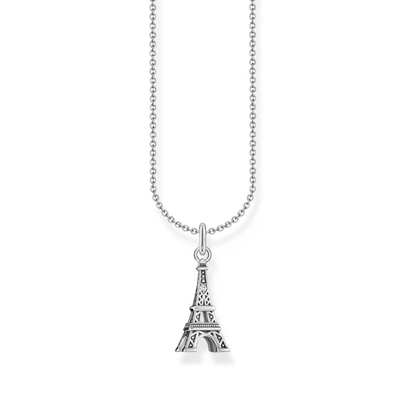 THOMAS SABO NECKLACE with Eiffel Tower Pendant and Zirconia - SILVER TKE2236