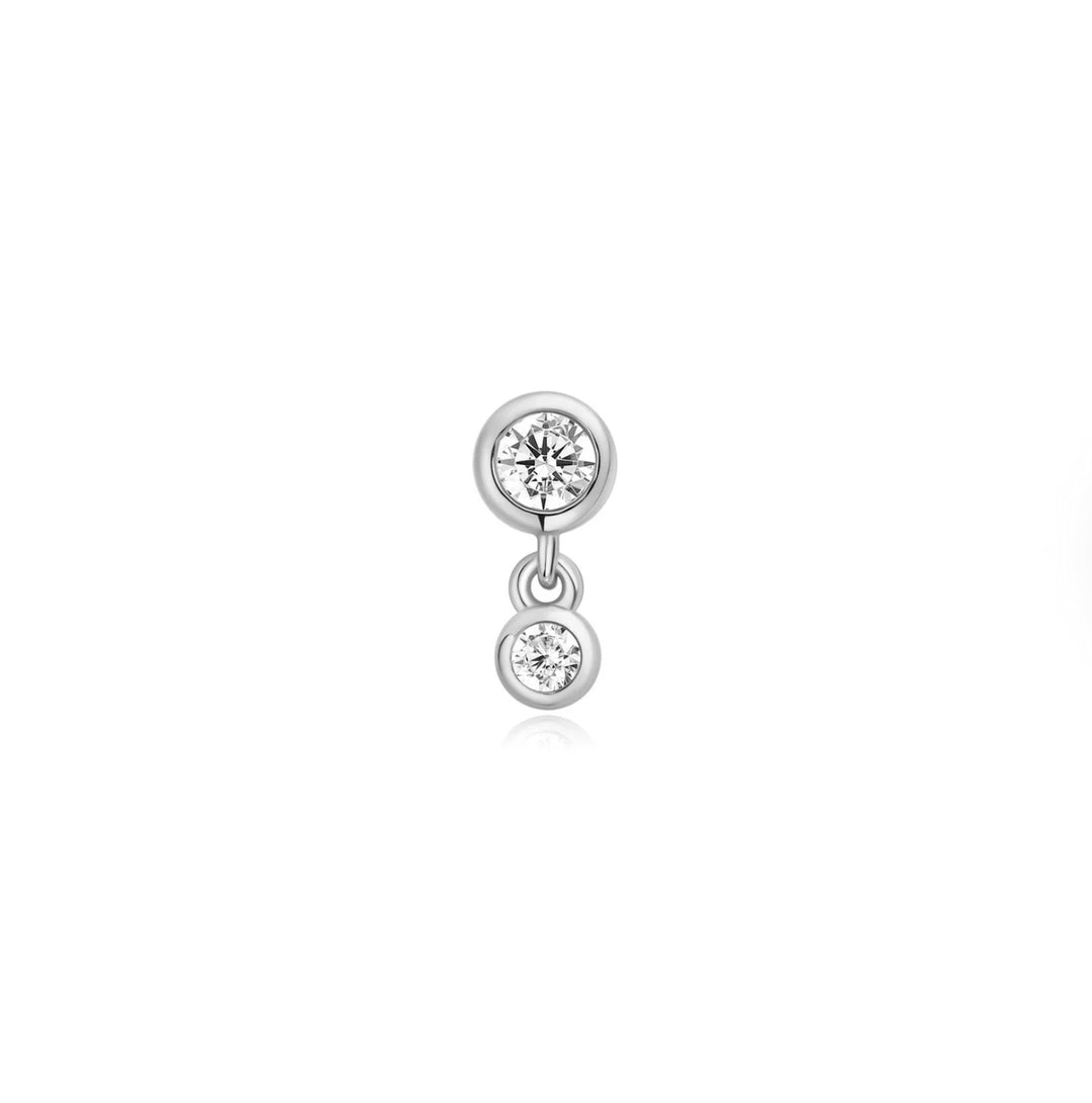 Ania Haie Silver Bezel Dangle Barbell Single Earring E070-09H