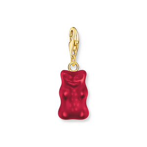 THOMAS SABO Gold-plated Charm Pendant Strawberry Red Gold Bear CC2190