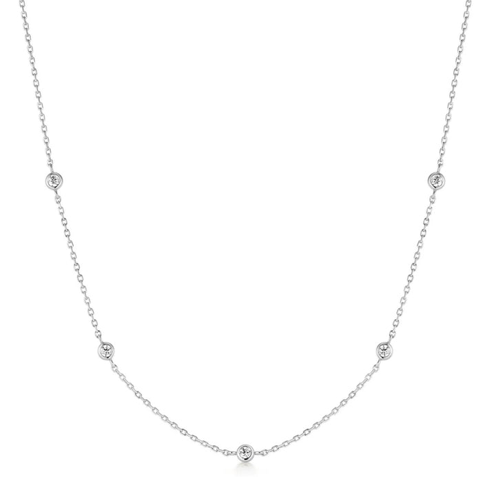 Ania Haie Silver Classic Bezel-Set Station Necklace N074-02H