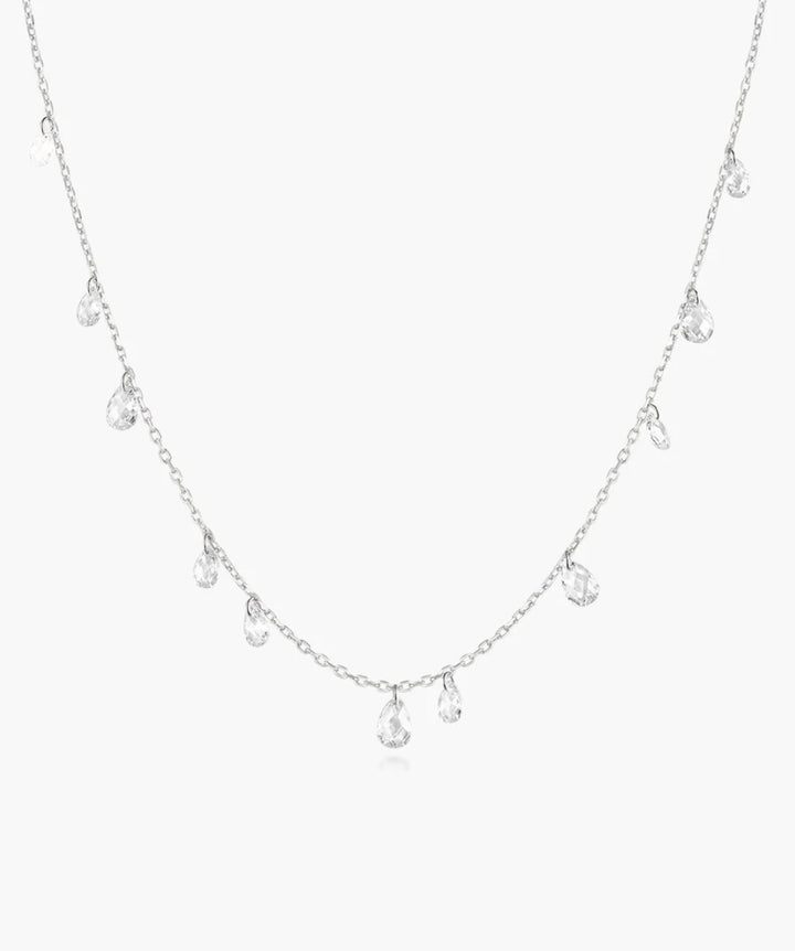ANIA HAIE Silver Polished Teardrop Dangle Station 40.5-45.5cm Necklace  N078-02H