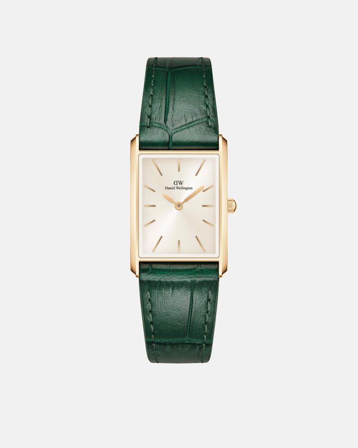 Daniel Wellington Bound 32x22 Green Croc Leather G Champagne Sunray Watch DW00100695