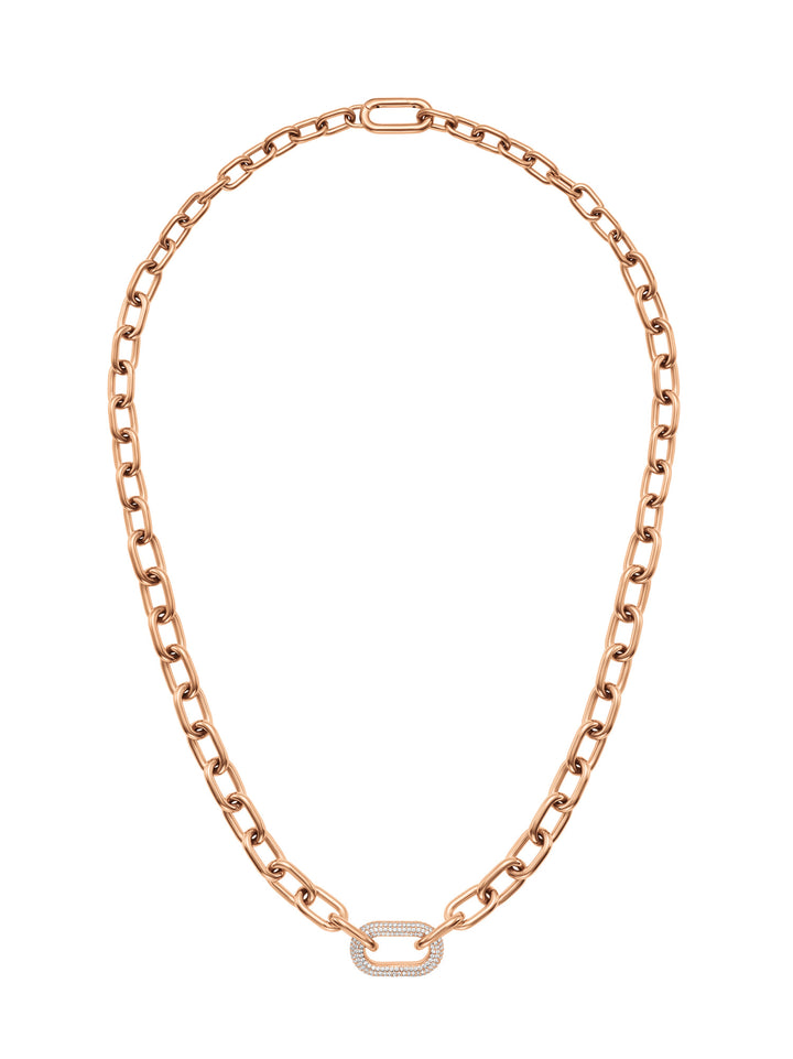 DANIEL WELLINGTON Crystal Link Necklace Rose Gold DW00400571