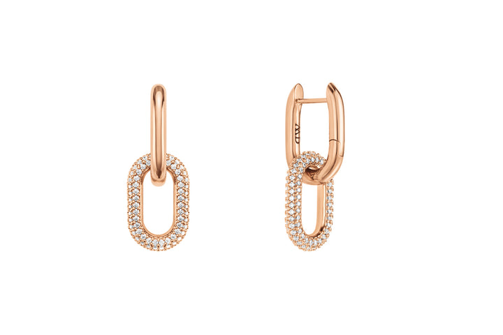 DANIEL WELLINGTON Crystal Link Earrings Rose Gold DW00400576