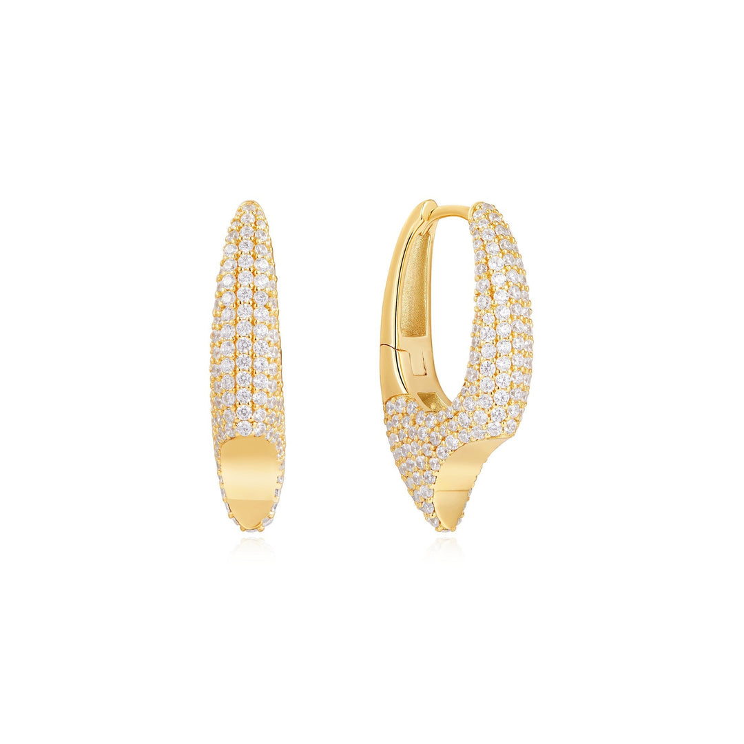 Ania Haie Gold Pave Arrow Hoop Earrings E051-05G