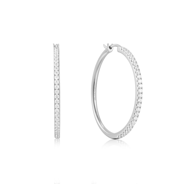 Ania Haie Silver Pave Hoop Earrings E052-03H