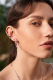 Ania Haie Silver Black Agate Huggie Hoop Earrings E053-04H
