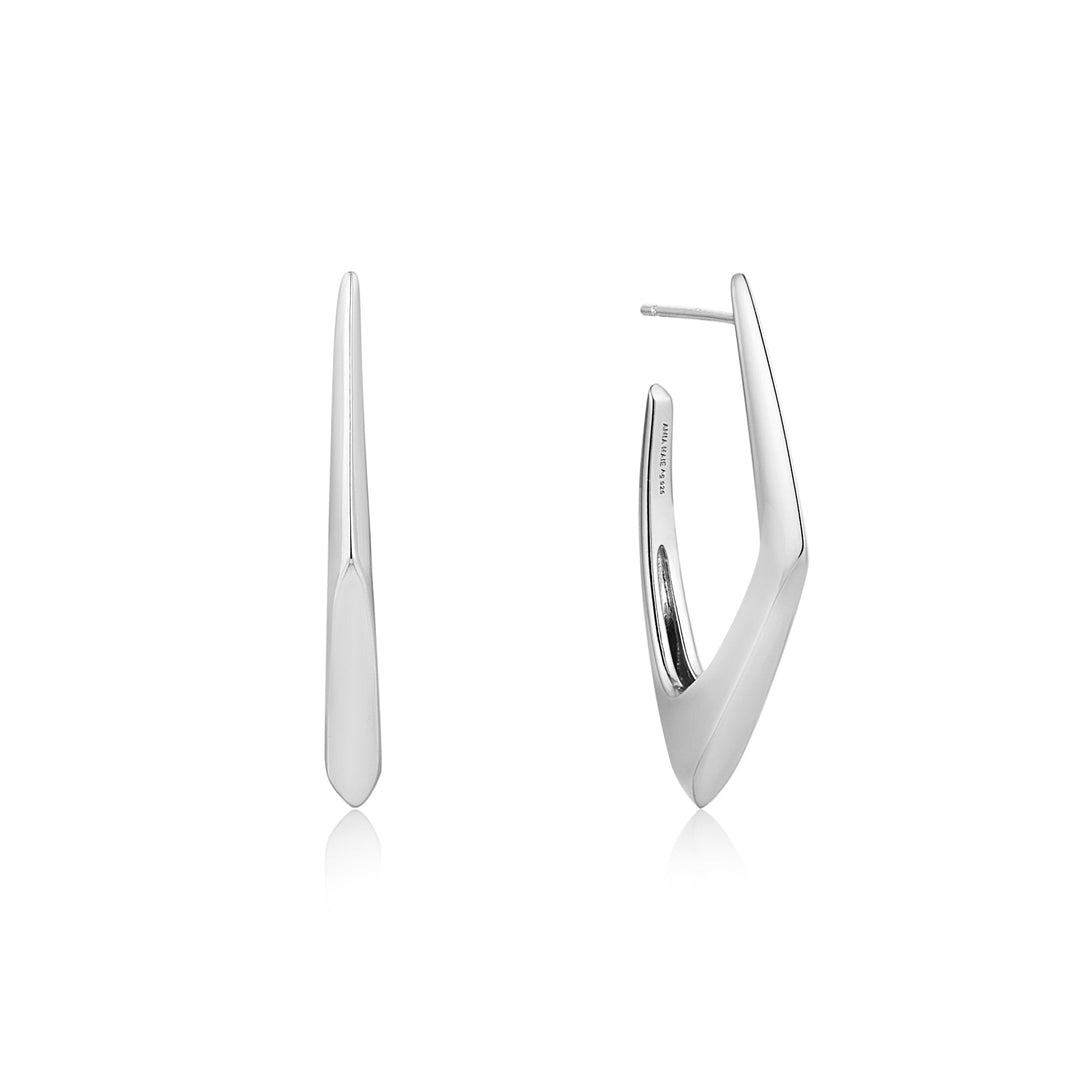 Ania Haie Silver Geometric Hoop Earrings E053-08H