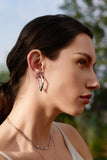 Ania Haie Silver Black Agate Huggie Hoop Earrings E053-04H