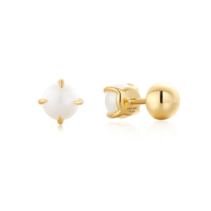 Ania Haie Gold Pearl Barbell Earrings E054-02G