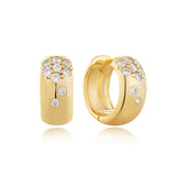 Ania Haie Gold Sparkle Wide Huggie Hoop Earrings E054-05G