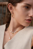 Ania Haie Gold Pearl Modernist Oval Hoop Earrings E054-06G