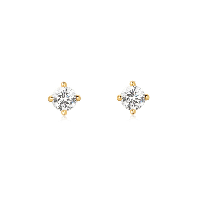 Ania Haie Gold Solitaire Studs E057-01G