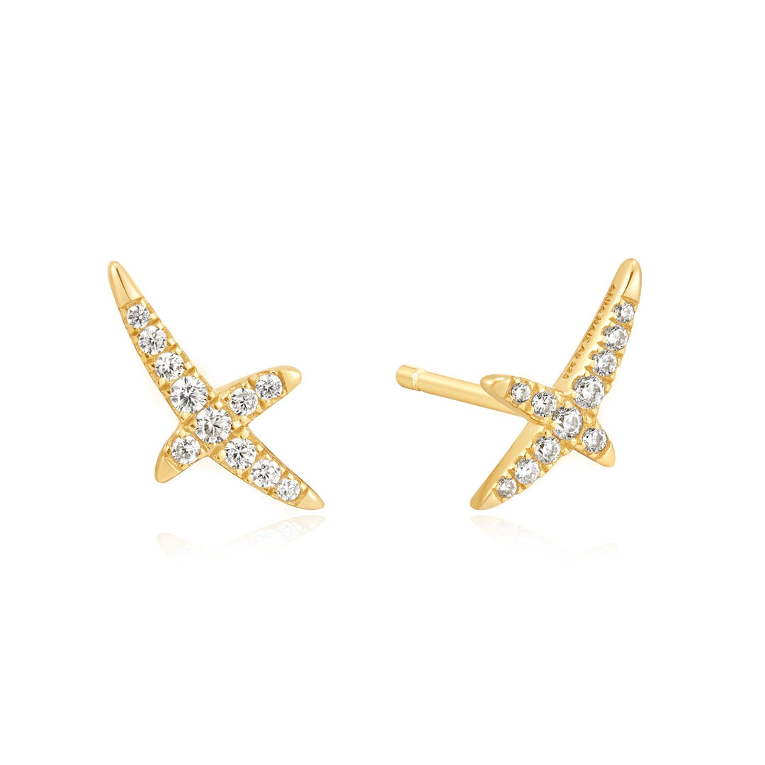 Ania Haie Gold Kiss Pave Studs E057-02G