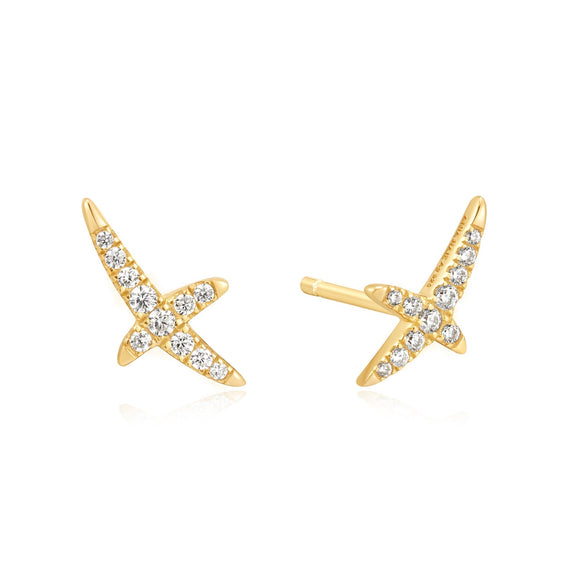 Ania Haie Gold Kiss Pave Studs E057-02G