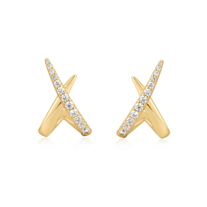 Ania Haie Gold Kiss Polished Pave Studs E057-03G