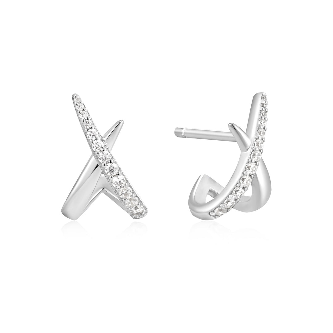 Ania Haie Silver Kiss Polished Pave Studs E057-03H