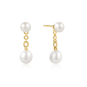 Ania Haie Gold Freshwater Pearl Stud Ear Jackets E058-06G