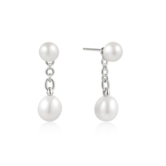 Ania Haie Silver Freshwater Pearl Stud Ear Jackets E058-06H