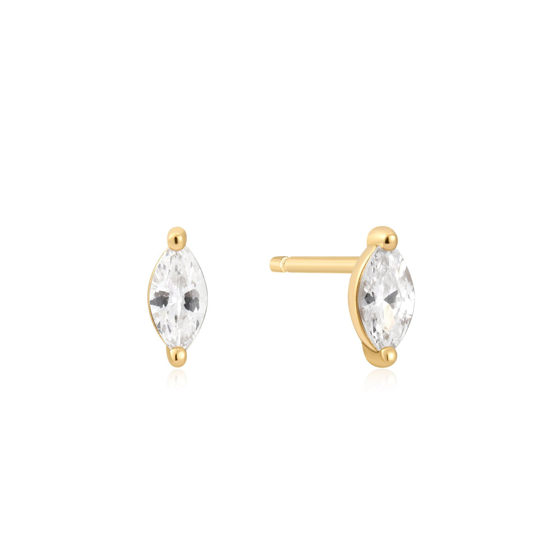 Ania Haie Gold Marquise Solitaire Studs E059-02G