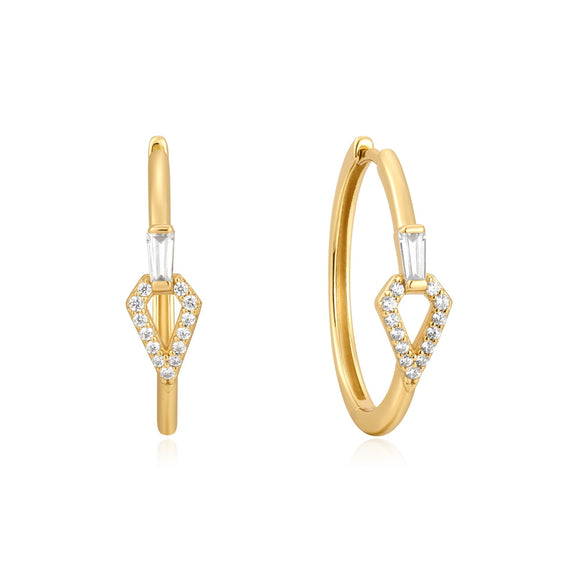 Ania Haie Gold Cubic Zirconia Geometric Hoops E059-17G