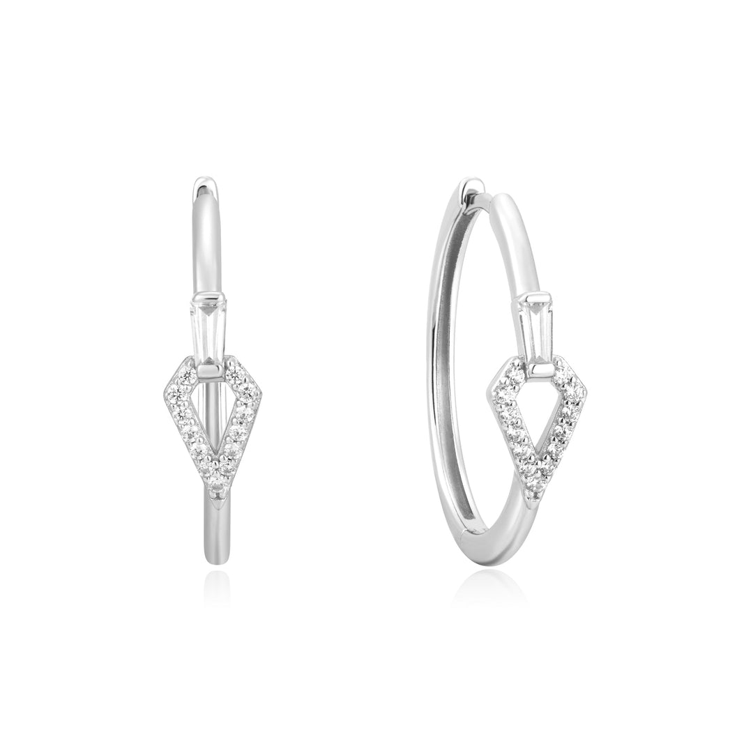 Ania Haie Silver Cubic Zirconia Geometric Hoops E059-17H