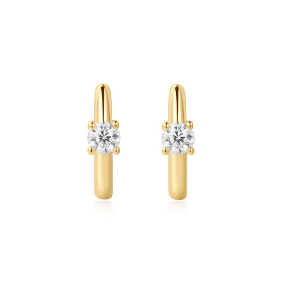 Ania Haie Gold Solitaire Cubic Zirconia Mini Huggies E061-03G