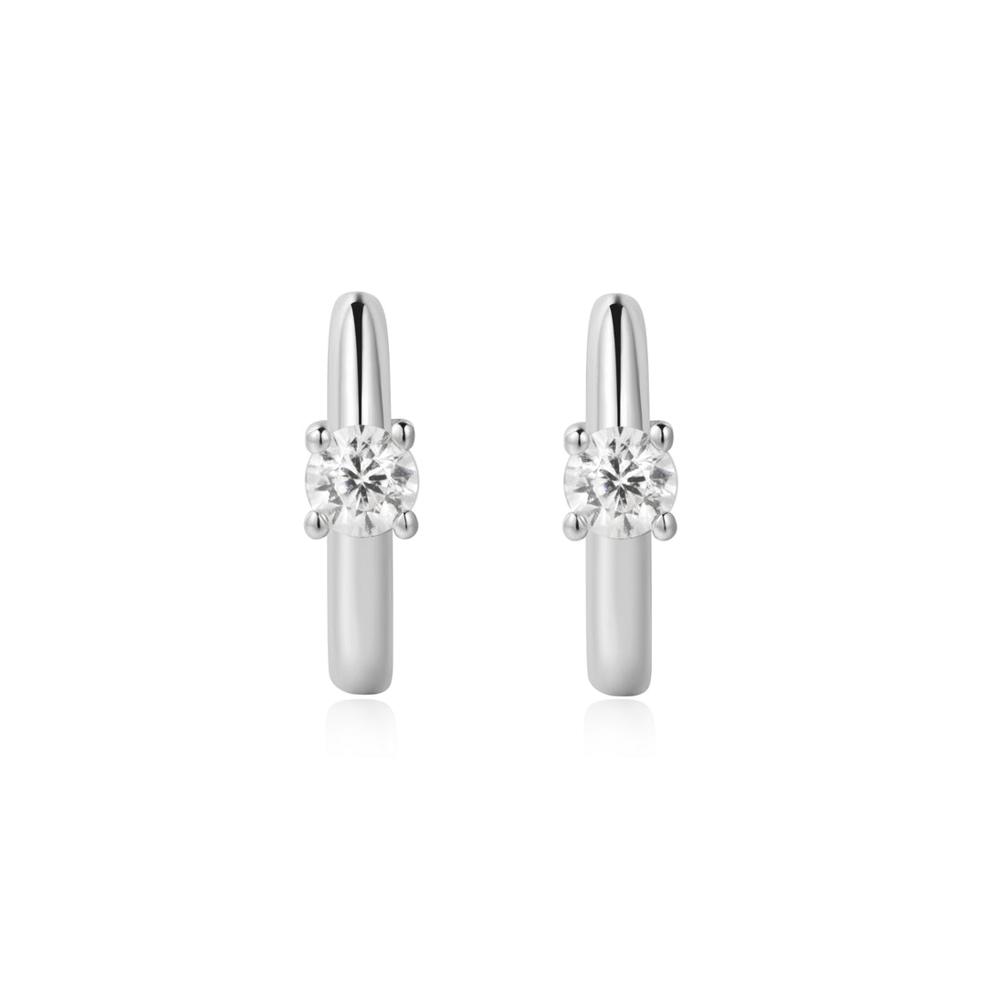 Ania Haie Silver Solitaire Cubic Zirconia Mini Huggies E061-03H