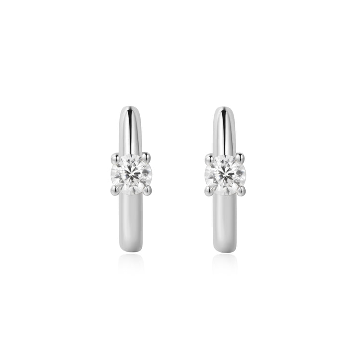 Ania Haie Silver Solitaire Cubic Zirconia Mini Huggies E061-03H