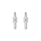 Ania Haie Silver Solitaire Cubic Zirconia Mini Huggies E061-03H