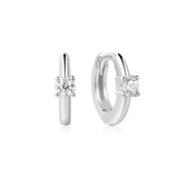 Ania Haie Silver Solitaire Cubic Zirconia Mini Huggies E061-03H