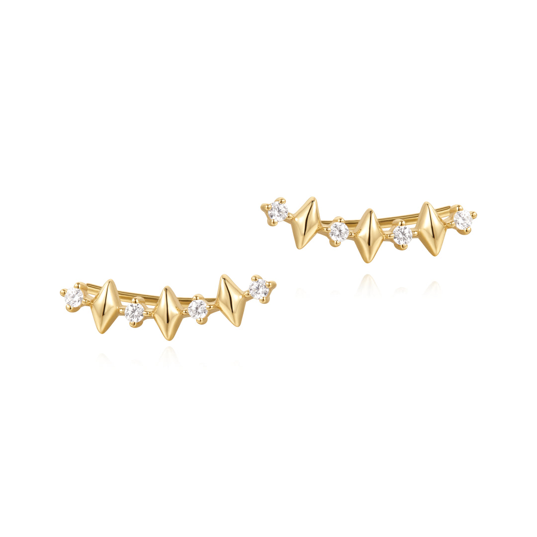 Ania Haie Gold Multi Sparkle Climber Studs E061-04G