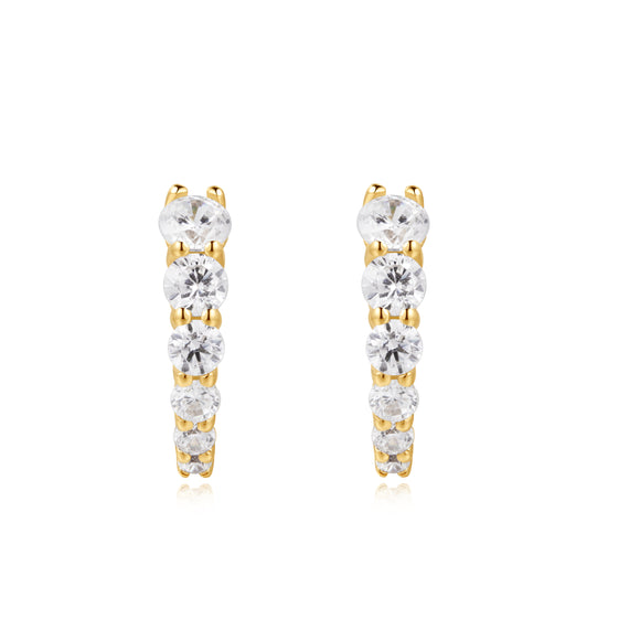 Ania Haie Gold Gradient Pave Huggies E061-06G