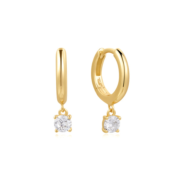 Ania Haie Gold Drop Solitaire Huggies E061-08G