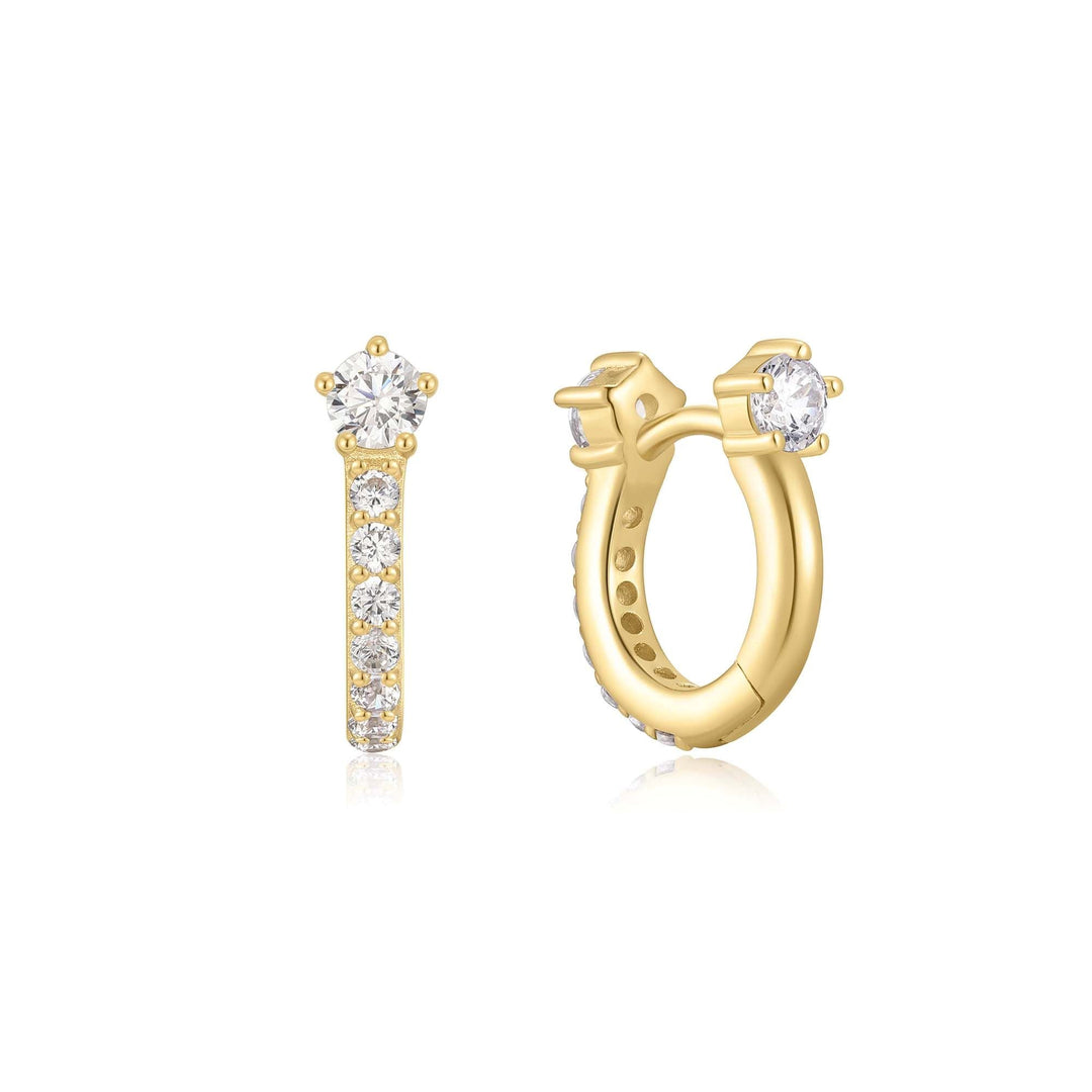 Ania Haie Gold Sparkling Pave Huggie Hoop Earrings