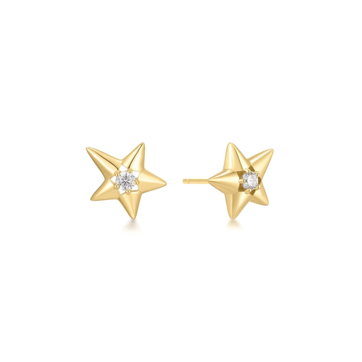 Ania Haie Gold Sparkling Star Drop Stud Earrings