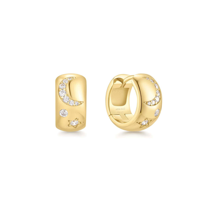 Ania Haie Gold Celestial Chunky Huggie Hoop Earrings