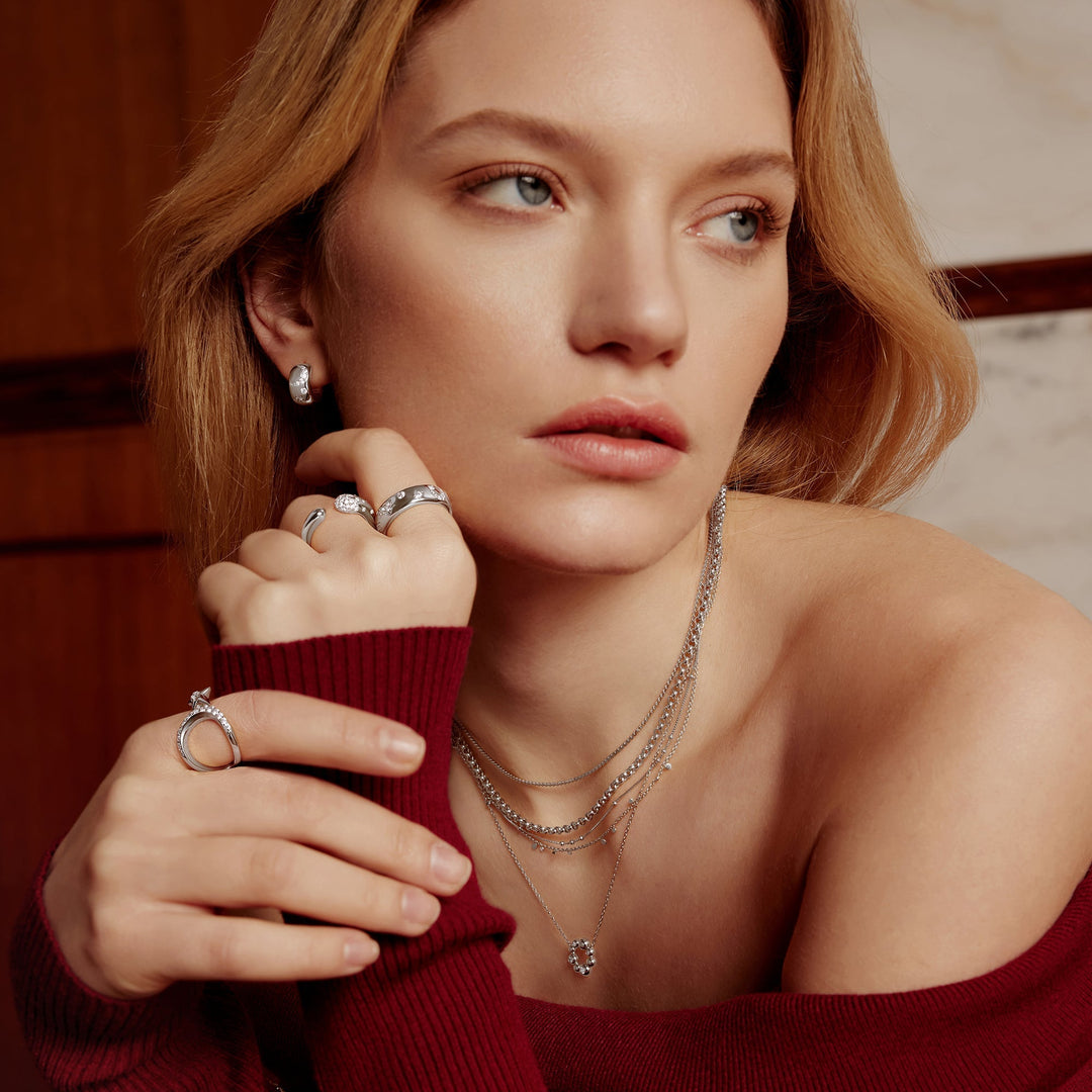Ania Haie Silver Celestial Chunky Huggie Hoop Earrings