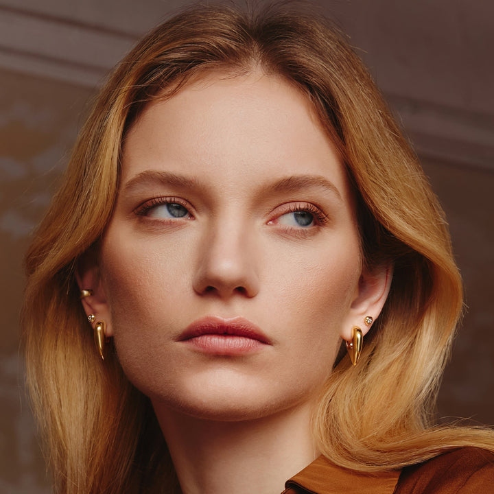 Ania Haie Gold Tiger Eye Huggie Hoop Earrings