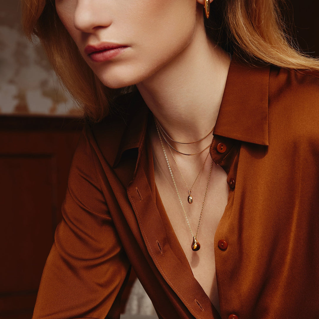 Ania Haie Gold Tiger Eye Droplet Pendant Necklace