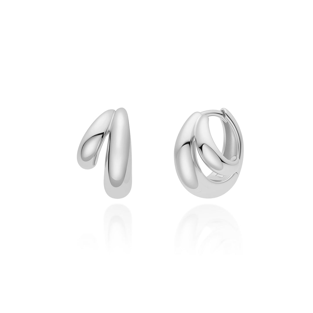 Ania Haie Silver Dome Huggie Hoop Earrings E072-03H