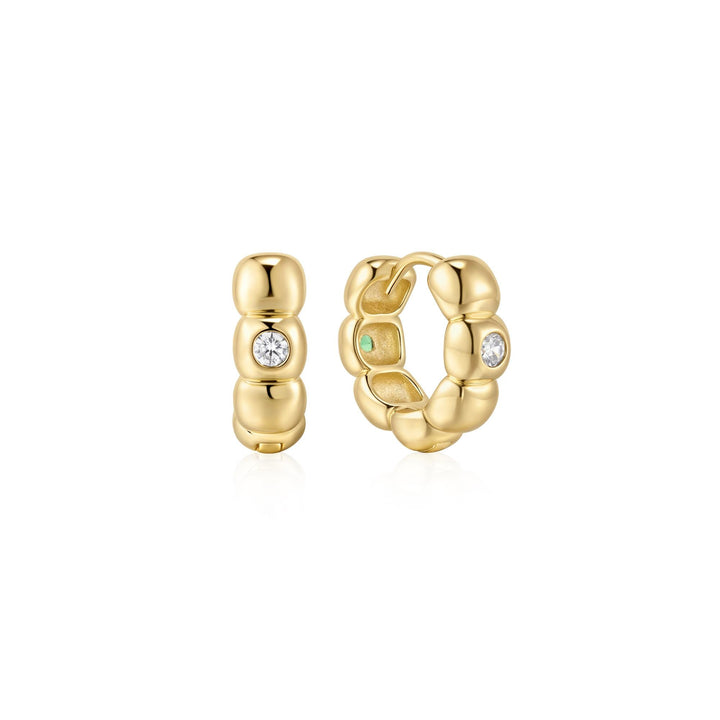 Ania Haie Gold Reversible Puffy Huggie Hoop Earrings E072-04G