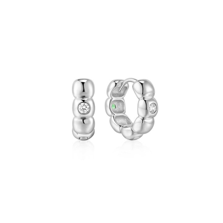 Ania Haie Silver Reversible Puffy Huggie Hoop Earrings E072-04H