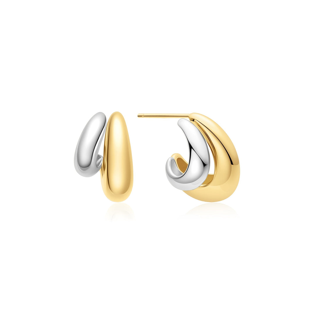 Ania Haie Two-Tone Dome Stud Hoop Earrings E072-07T