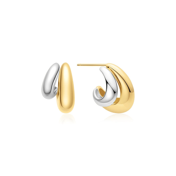 Ania Haie Two-Tone Dome Stud Hoop Earrings E072-07T