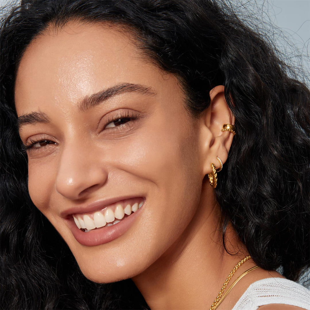 Ania Haie Gold Twisted Huggie Hoop Earrings E072-09G