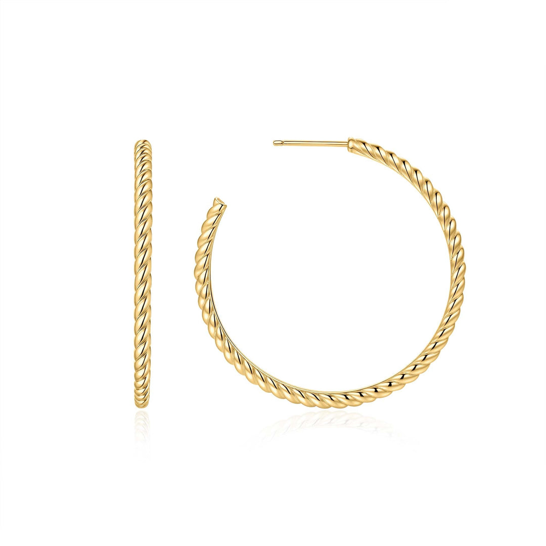 Ania Haie Gold Twisted Oversized Hoop Earrings E072-10G
