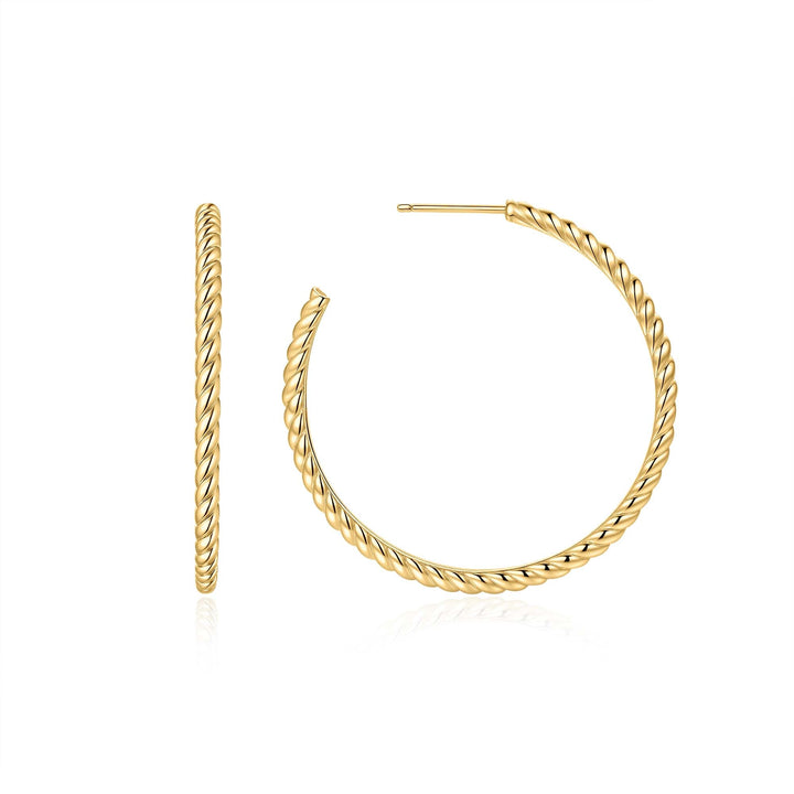 Ania Haie Gold Twisted Oversized Hoop Earrings E072-10G